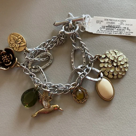Lucky Brand double chain charm bracelet - Picture 2 of 7